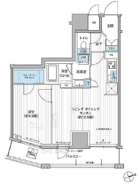 栖-すみか-浅草蔵前 1002｜東京都台東区駒形１丁目(賃貸マンション1LDK・10階・43.37㎡)の写真 その2