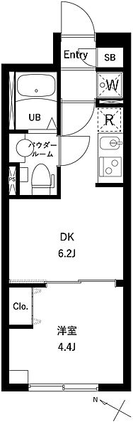 コンポジット千駄木ヒルトップ 204｜東京都台東区谷中２丁目(賃貸マンション1DK・2階・25.18㎡)の写真 その2