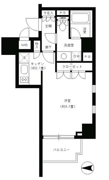 パークキューブ神田 1101｜東京都千代田区神田須田町２丁目(賃貸マンション1K・11階・31.51㎡)の写真 その2