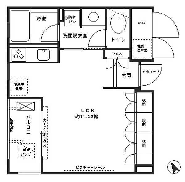 エル・セレーノ西早稲田 220｜東京都新宿区西早稲田２丁目(賃貸マンション1R・2階・31.40㎡)の写真 その2