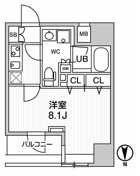 ジェノヴィア浅草橋IIスカイガーデン 1101｜東京都台東区鳥越１丁目(賃貸マンション1K・11階・26.59㎡)の写真 その2