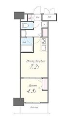 ROOTs Shinjuku Wakamatsucho 2階1DKの間取り