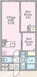 エルファーロ早稲田 2LDKの間取図画像