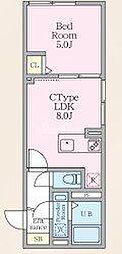 エルファーロ早稲田 1LDKの間取図画像