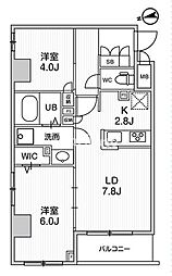 中野区上高田2丁目マンション 2LDKの間取図画像