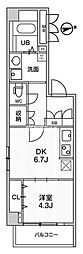 中野区上高田2丁目マンション 1DKの間取図画像