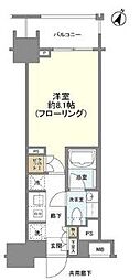 クレヴィア新宿若松町 1Kの間取図画像