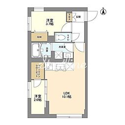 中野区本町2丁目マンション 2LDKの間取図画像