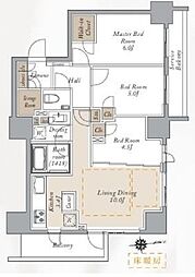 PRIMALCITY神楽坂 3LDKの間取図画像