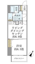 SS.FLAT神楽坂south 1LDKの間取図画像