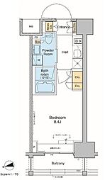 プラウドフラット西早稲田 1Kの間取図画像