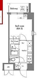 プラウドフラット早稲田 1Kの間取図画像