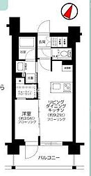 クリオラベルヴィ市ヶ谷 1LDKの間取図画像