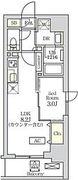 コスモグラシア新宿西早稲田 1LDKの間取図画像
