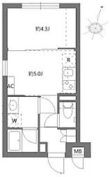 新宿区新小川町マンション 1DKの間取図画像