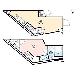 ビブリオイイダバシ(BIBLIO IIDABASHI) 1LDKの間取図画像