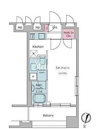レジディア文京音羽2 ワンルームの間取図画像