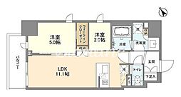クレストコート東中野 2LDKの間取図画像