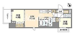 クレストコート東中野 2LDKの間取図画像