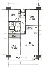 取手中央タウンE 3LDKの間取図画像