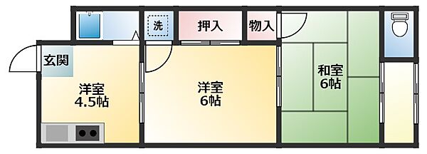 仲辻第一マンション ｜大阪府羽曳野市島泉9丁目(賃貸アパート2DK・3階・34.00㎡)の写真 その2