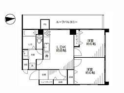 マンション高田馬場 2LDKの間取図画像