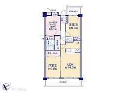 ライオンズガーデン大泉学園第2 2SLDKの間取図画像