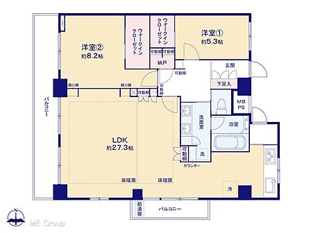 2LDK 間取り
