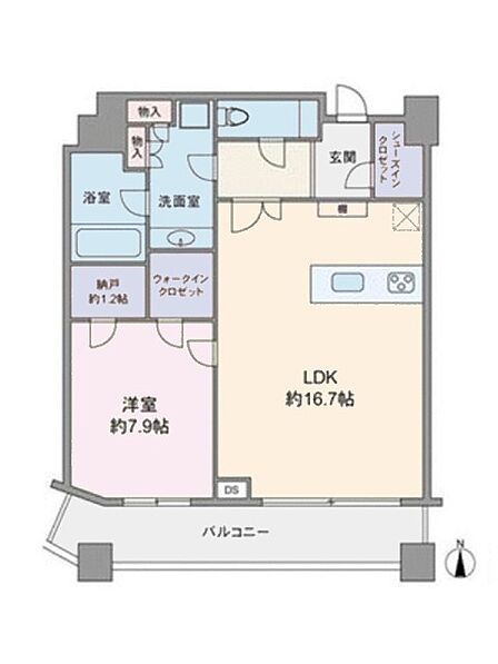 1LDK 間取り
