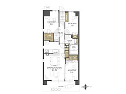 グランビュースクエア 3LDKの間取図画像
