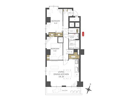 2LDK 間取り