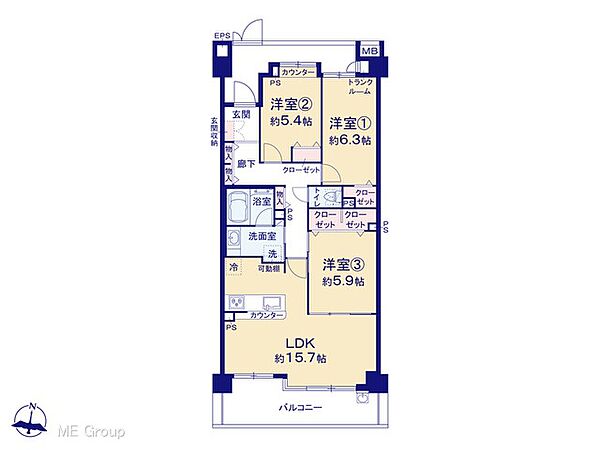 間取りを拡大表示