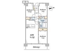 所沢けやき台パークホームズ 3LDKの間取図画像