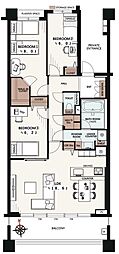 グランジオ武蔵野 3LDKの間取図画像