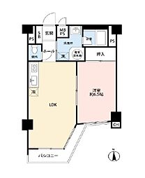 第32宮庭マンション 1LDKの間取図画像