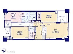 クレヴィア新宿中落合EAST 2SLDKの間取図画像