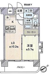 ドメイン藤沢 1LDKの間取図画像