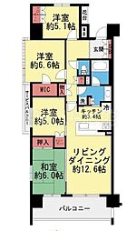シティハウス三ツ沢公園 4LDKの間取図画像