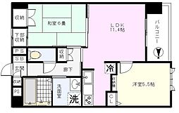 サウスヒルサイドテラス 2LDKの間取図画像
