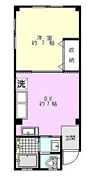 新井ビル 1DKの間取図画像