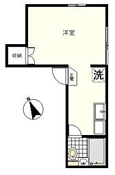メゾンキュービック ワンルームの間取図画像