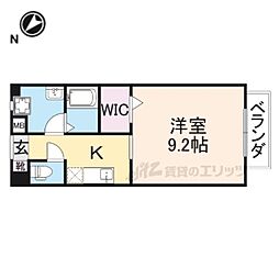 インテリオル 1Kの間取図画像