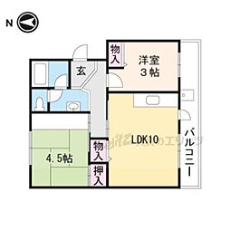 梅ケ丘マンション 2LDKの間取図画像