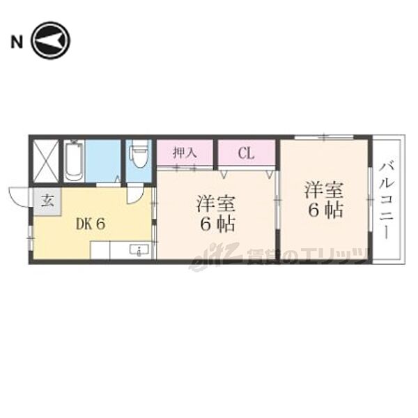 コスモスハイツ長浜 305｜滋賀県長浜市神照町(賃貸マンション2DK・3階・36.36㎡)の写真 その2