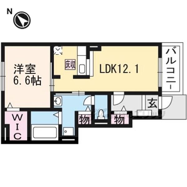滋賀県湖南市柑子袋(賃貸アパート1LDK・1階・48.35㎡)の写真 その2
