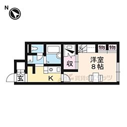 レオパレスとよさと 1Kの間取図画像
