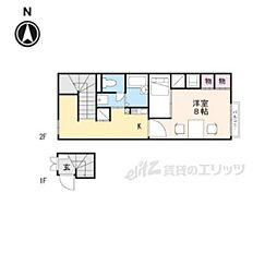 近江鉄道八日市線 八日市駅 6.6kmの賃貸アパート 1階1Kの間取り