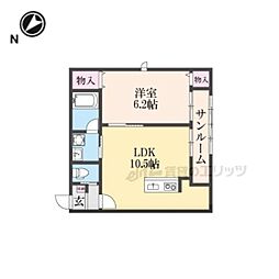 ＣＡ彩り 2階1LDKの間取り