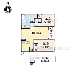プラシード・アロッジオIV 2LDKの間取図画像