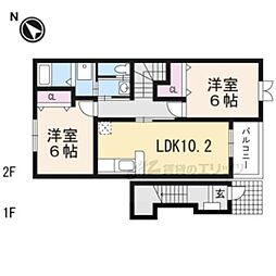 ハオスリーリエ2 2LDKの間取図画像